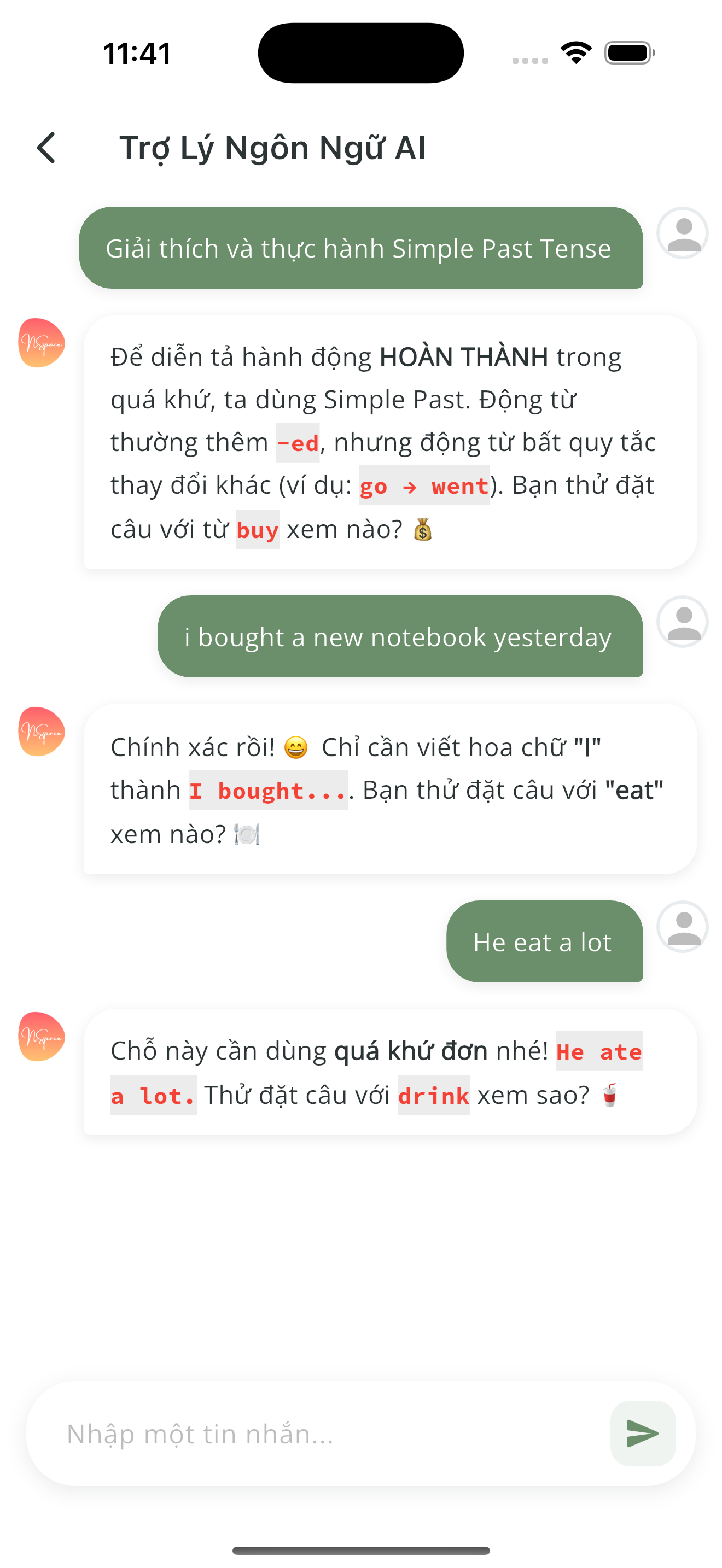 NSpace Language Assistant làm trợ giảng